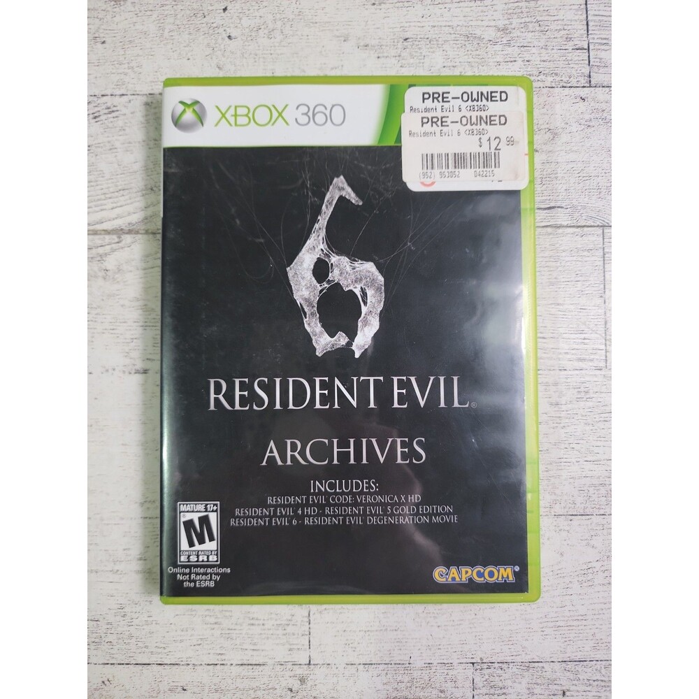 Xbox 360 Resident Evil 6 Archives Microsoft Video Game